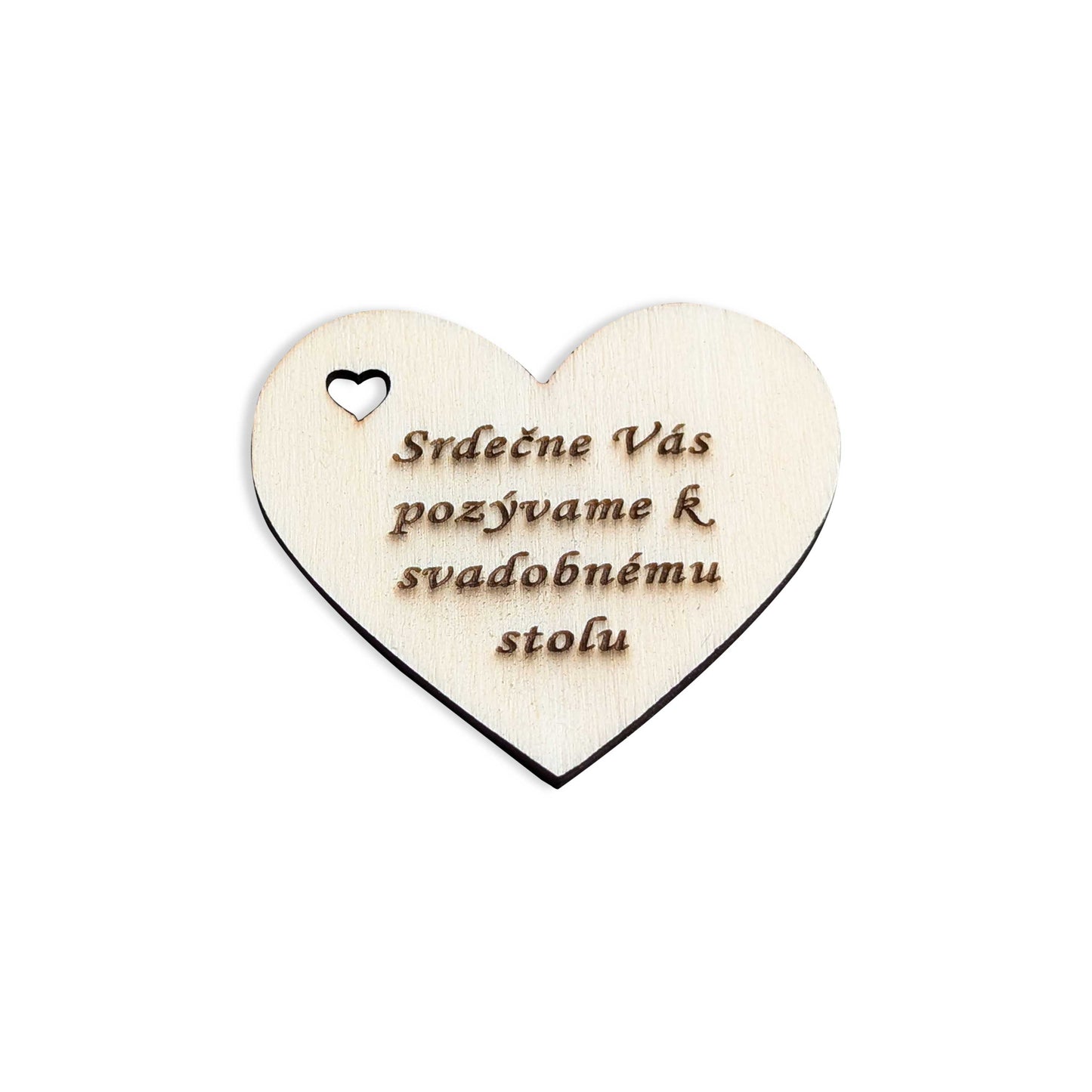 Drevené srdce Srdečne Vás pozývame k svatobnému stolu